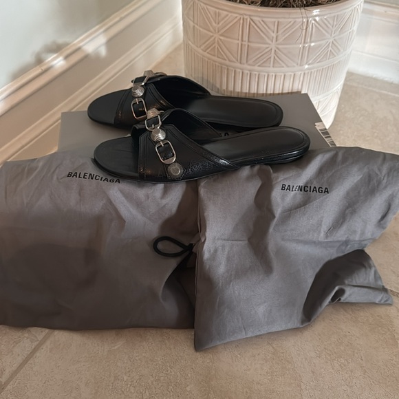 NIB Balenciaga Cagole Black Sandal size 37 - Picture 14 of 16